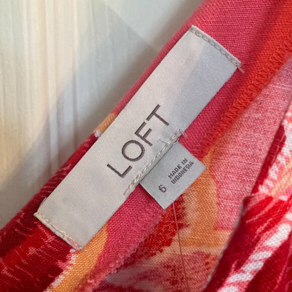 Loft Linen Blend V-Neck  Dress - NWT - Picture 14 of 15